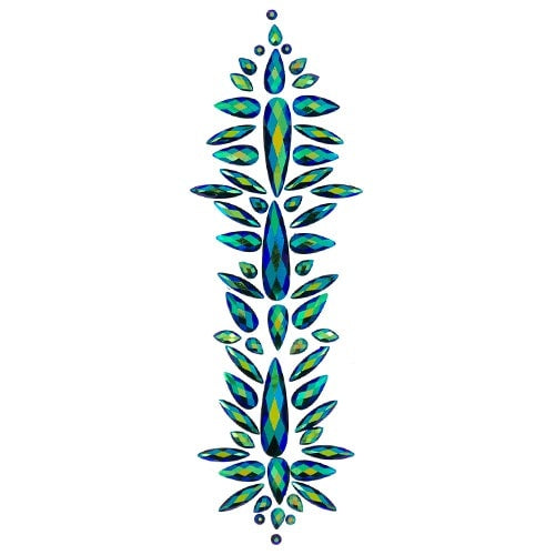 Haarkristallen sticker 60 stuks ovaal blauw
