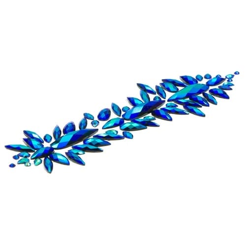 Haarkristallen sticker 60 stuks ovaal blauw