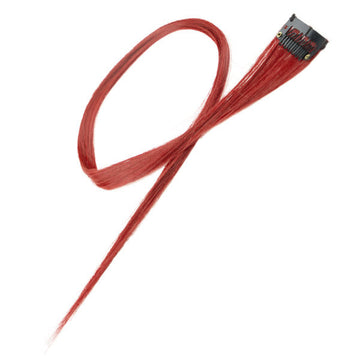 Haarlok met een clip large in de kleur rood