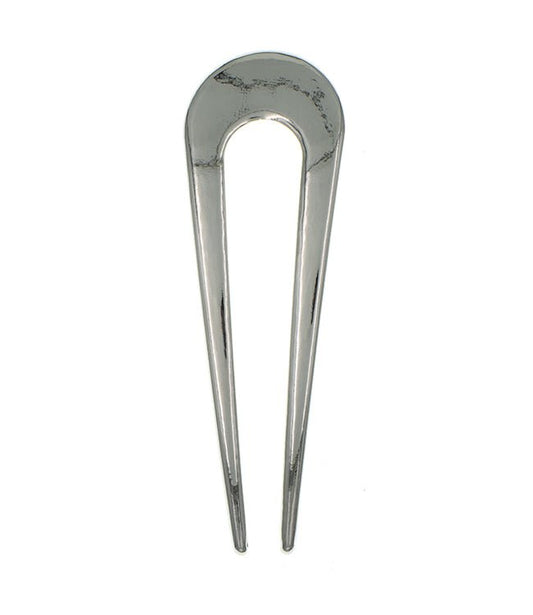Metalen u vorm haarpin zilverkleurig