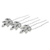 Haarpinnen zilverkleurig bladeren 3 stuks