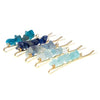 Haarschuifjes blauwe stenen 5 stuks