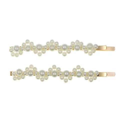 Haarschuifjes goudkleurig parels