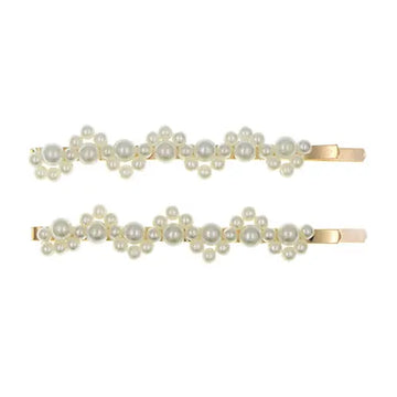 Haarschuifjes goudkleurig parels