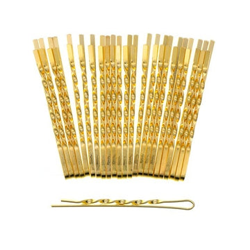 Haarschuifjes twist 24 stuks goudkleurig