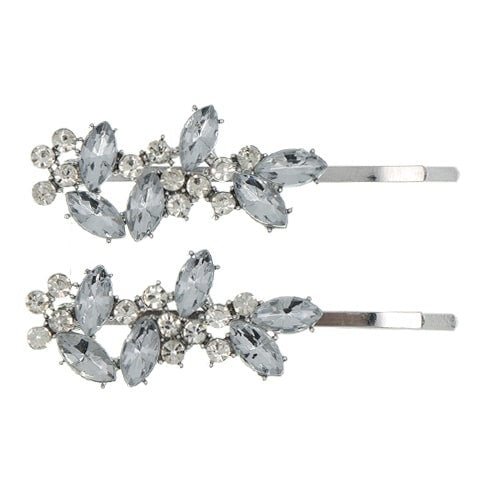Haarschuifjes zilverkleurig strass steentjes