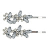 Haarschuifjes zilverkleurig strass steentjes