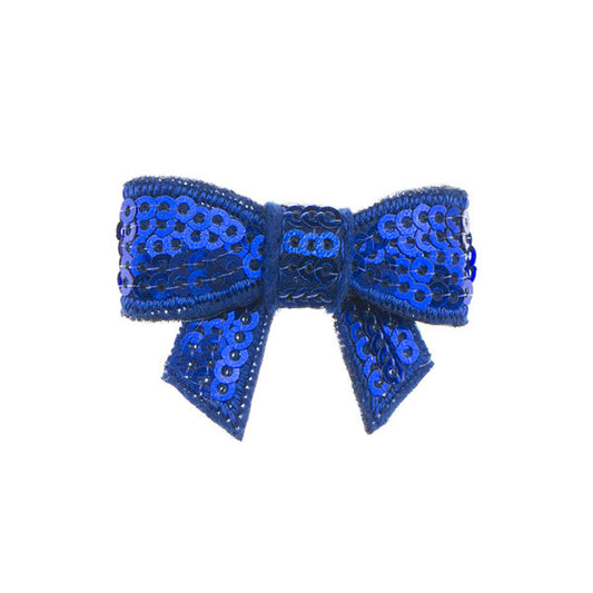 Haarstrikje klein pailletten in de kleur donkerblauw