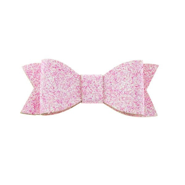 Haarstrikje met glitters in de kleur roze