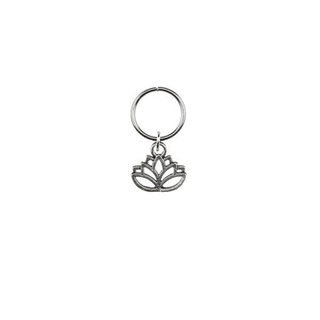 Hair ring met bedel lotus zilverkleurig
