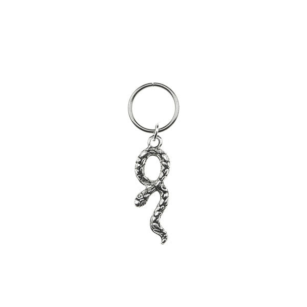 Hair ring met bedel slang zilverkleurig