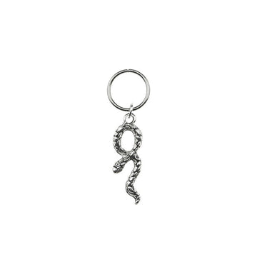 Hair ring met bedel slang zilverkleurig