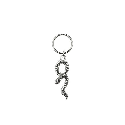 Hair ring met bedel slang zilverkleurig