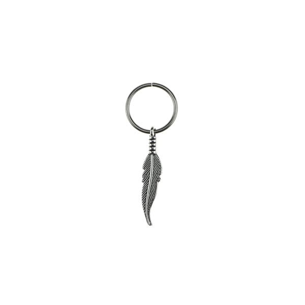 Hair ring met bedel veer zilverkleurig