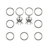 Hair rings 9 stuks met 2 bedels spin zilverkleurig