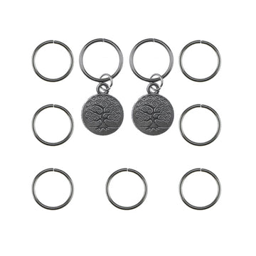 Hair rings 9 stuks met 2 bedels tree of life
