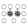 Hair rings 9 stuks met 2 bedels zon zilverkleurig