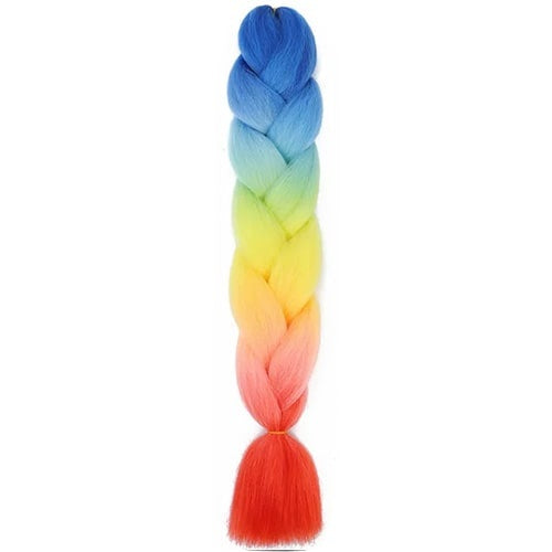 Kanekalon vlechthaar multicolor rainbow