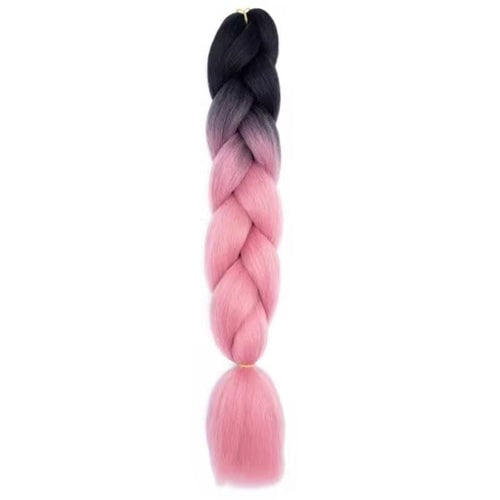Kanekalon vlechthaar oud roze zwart
