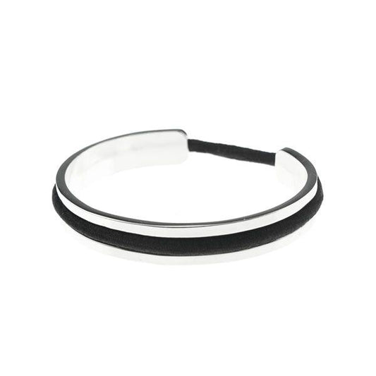 Luxe armband met haarelastiek zilverkleurig