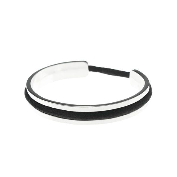 Luxe armband met haarelastiek zilverkleurig