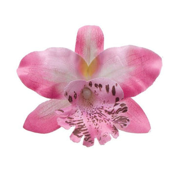 Orchidee haarbloem lichtroze op alligator knipje