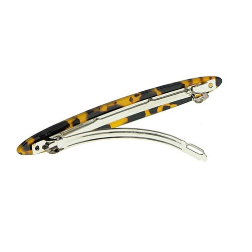 Patent speld smal marmer look zwart bruin