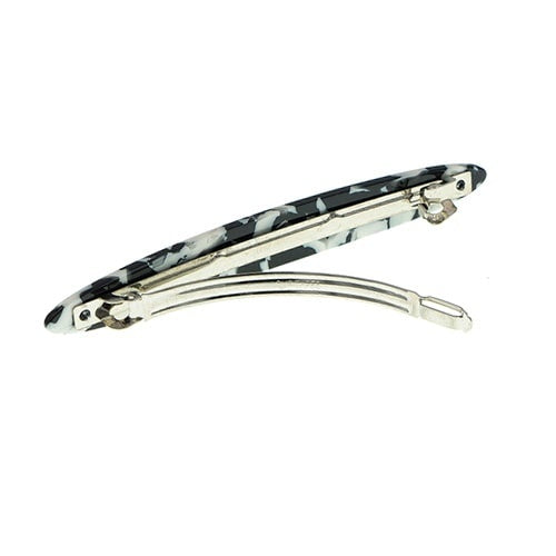 Patent speld smal marmer look zwart wit
