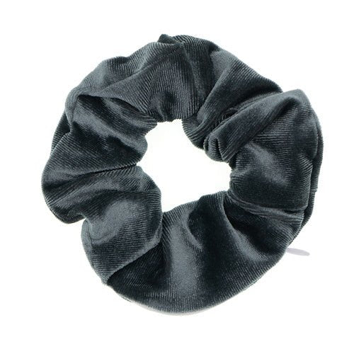 Scrunchie met opbergvakje velvet grijs