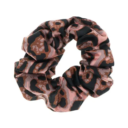Scrunchie panterprint oud roze