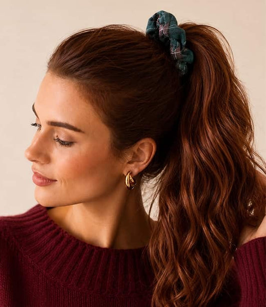 Scrunchie ruit donkergroen