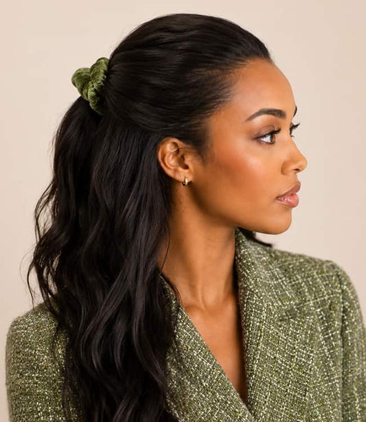 Scrunchie velvet groen
