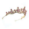 Tiara met roze steentjes goudkleurige