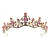 Tiara met roze steentjes goudkleurige