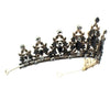 Tiara goudkleurig zwarte stenen