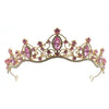 Tiara met roze steentjes goudkleurige