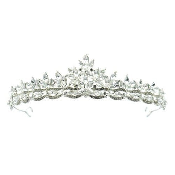 Tiara zilverkleurig facet leaves