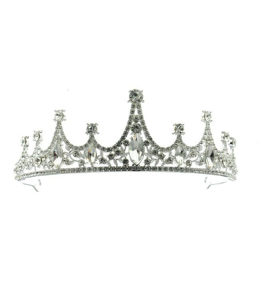 Tiara zilverkleurig kroonjuweel van voren