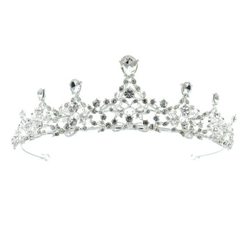 Tiara zilverkleurig kroonjuweel