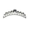 Tiara zilverkleurig mini met haarkam facet