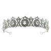 Tiara zilverkleurig ronde facetstenen