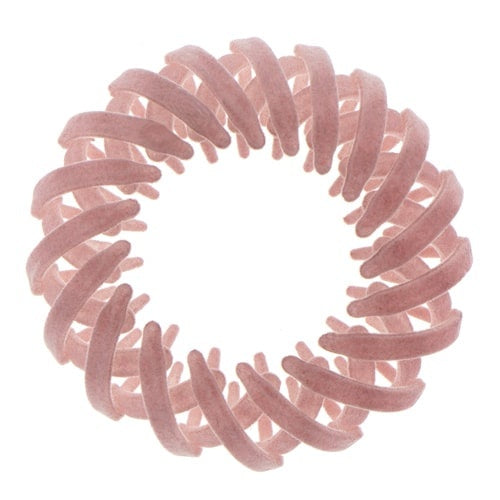 Vogelnest haarklem velours roze