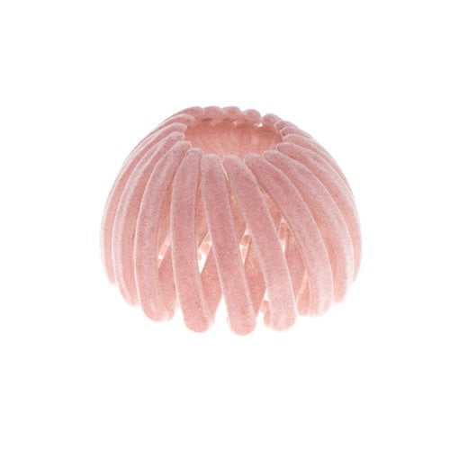 Vogelnest haarklem velours roze