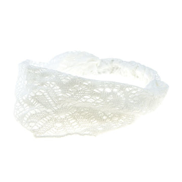 Witte haarband met kant elastisch
